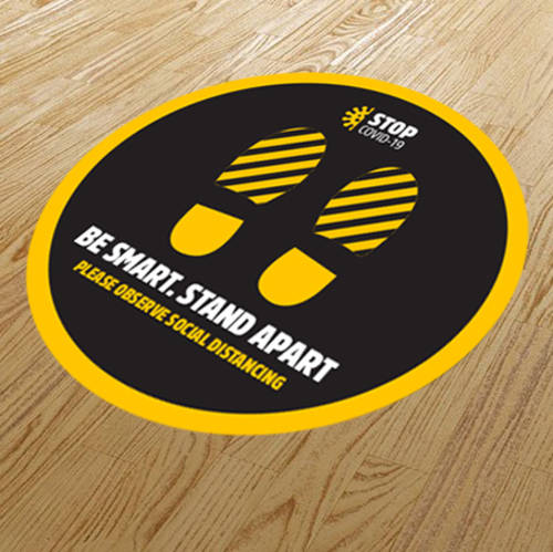 round-floor-sticker-social-distancing vinyl floor graphics printing