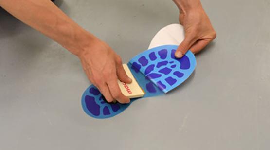 Home 17 vinyl floor graphics application
