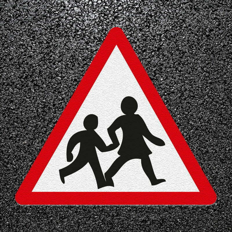 school crossing cut to shape sticker