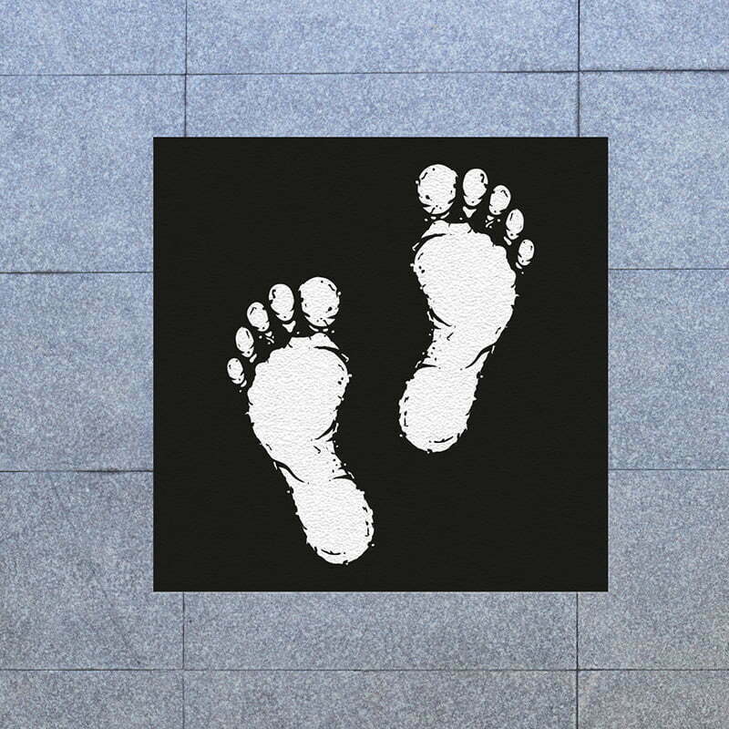 Square footprint sticker