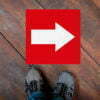 directional arrow sticker red