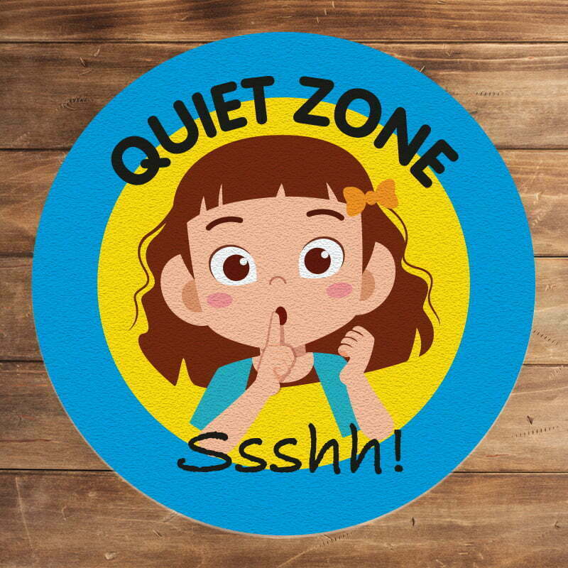 quiet zone circular sticker